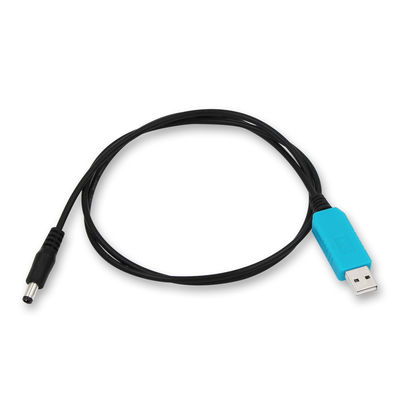 USB-auf-DC 5V auf 12V Step-Up-Stromkabel mit transparentem blau/weiß/rosa Gehäuse - Boost-Adapter für Router, LED, IoT-Geräte