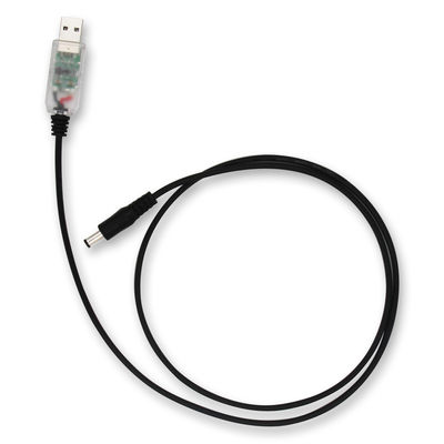 USB-auf-DC 5V auf 12V Step-Up-Stromkabel mit transparentem blau/weiß/rosa Gehäuse - Boost-Adapter für Router, LED, IoT-Geräte