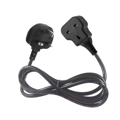 UK 3-Pin Stecker Männlich-Frauen-Stromverlängerungskabel - British Standard Stromkabel für Heim-, Büro- und Elektronikverlängerung