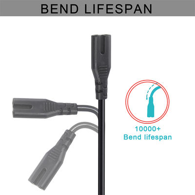 NEMA 1-15P bis IEC C7 Stromkabel -Flachstecker nach Abbildung 8 Steckkabel für Laptop, DVD-Player, Spielekonsole, kleine Geräte