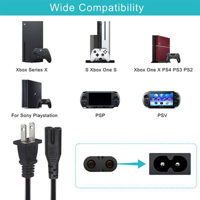 NEMA 1-15P bis IEC C7 Stromkabel -Flachstecker nach Abbildung 8 Steckkabel für Laptop, DVD-Player, Spielekonsole, kleine Geräte