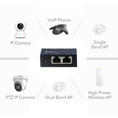 Aktiver PoE-Injektor - 48V Power over Ethernet Adapter, IEEE 802.3af/at-kompatibel für IP-Kamera, Wireless AP, VoIP-Telefone