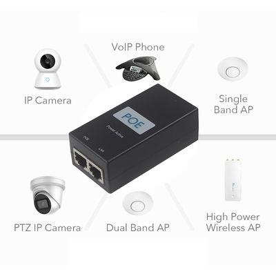 Desktop Aktiver PoE Injektor -48V Power Over Ethernet Adapter IEEE 802.3af/at für IP-Kameras, Wireless AP, VoIP-Telefone