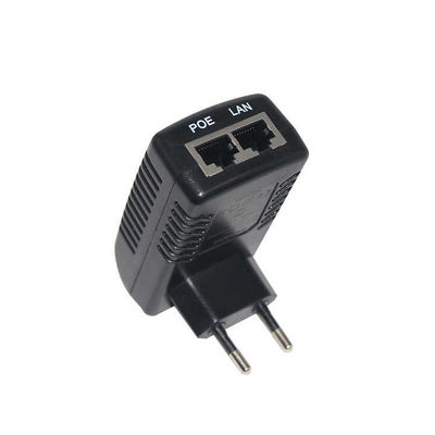 EU-Stecker PoE-Injektor - 48V Active Power Over Ethernet-Stromversorgung IEEE 802.3af/at für IP-Kamera, Wireless Access Point, VoIP-Telefon