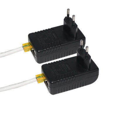 EU-Stecker PoE-Injektor - 48V Active Power Over Ethernet-Stromversorgung IEEE 802.3af/at für IP-Kamera, Wireless Access Point, VoIP-Telefon