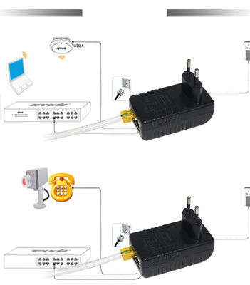EU-Stecker PoE-Injektor - 48V Active Power Over Ethernet-Stromversorgung IEEE 802.3af/at für IP-Kamera, Wireless Access Point, VoIP-Telefon