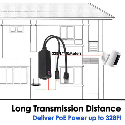 USB-C PoE Splitter 48V zu 5V/9V/12V Umrichter für Tablets und Telefone