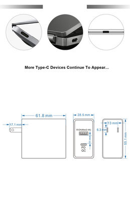US Plug 2-Port Wandladegerät   45W Schnellladeadapter mit USB-C- und USB-A-Ausgang für Telefon, Tablet, Laptop, Heim- und Reisegebrauch