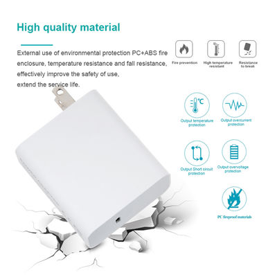 US-Stecker 60W USB-C Wandladegerät – Kompakter 2-Pin Schnellladeadapter für Laptop, Telefon, Tablet, Reise (100–240V Eingang)