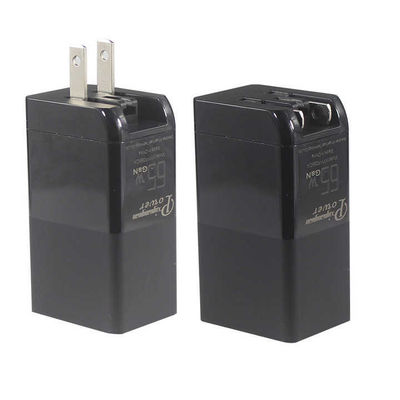 US Plug 65W USB-Wandladegerät ¢ Dual-Port-Adapter mit USB-C- und USB-A-Ausgang für Laptop, Telefon, Tablet, Reiseladung (100 ¢ 240V-Eingang)