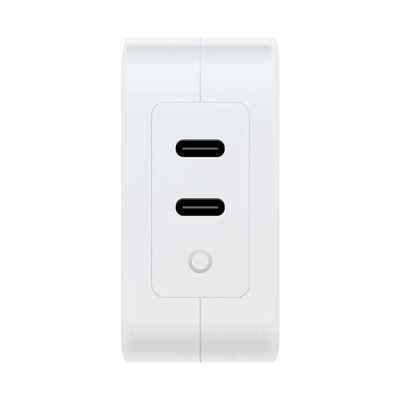 US-Stecker 100W Dual USB-C Wandladegerät – 2-Port Schnellladeadapter für Laptop, Tablet, Telefon, Typ-C-Geräte (100–240V Eingang)