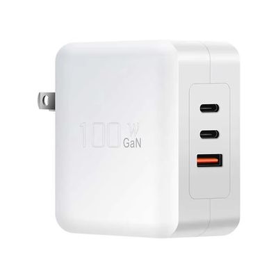 US Plug 100W Wandladegerät   Dual USB-C & USB-A Schnellladeadapter für Laptop, Tablet, Telefon, Reisegebrauch (100   240V Eingang)