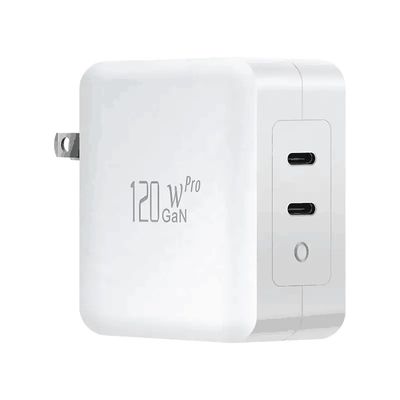 120W Dual USB-C GaN PD Ladegerät mit US 2-Pin Stecker