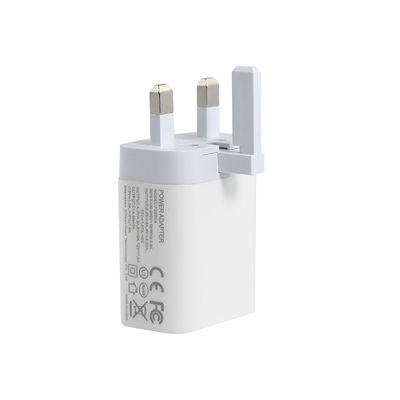 UK 2-Pin-Wandladegerät mit USB-C- und USB-A-Anschlüssen, 20W Ausgangsleistung, kompakter Dual-Port-Netzadapter für Telefon/Tablet