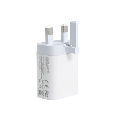 UK 2-Pin-Wandladegerät mit USB-C- und USB-A-Anschlüssen, 20W Ausgangsleistung, kompakter Dual-Port-Netzadapter für Telefon/Tablet