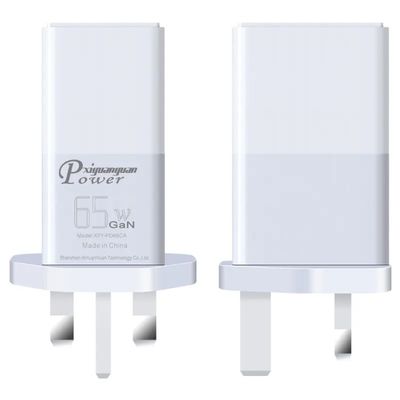 UK 2-Pin-Wandladegerät mit USB-C- und USB-A-Anschlüssen, 65 Watt Dual-Port Hochgeschwindigkeits-Power-Adapter für Laptop/Telefon/Tablet