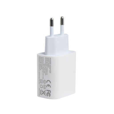 EU 2-Pin-Wandladegerät mit USB-C- und USB-A-Anschlüssen, 20W-kompakter Dual-Port-Power-Adapter zum Laden von Telefonen und Tablets