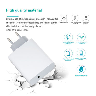 EU 2-Pin USB-C Wandladegerät, 60 Watt schneller Typ-C-Power-Adapter für Laptop, Tablet und Smartphone