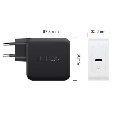 EU 2-Pin USB-C Wandladegerät, 100 Watt schneller Typ-C-Power-Adapter für Laptop, Tablet und Mobilgeräte