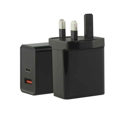 EU 2-Pin USB-C und USB-A Wandladegerät, 45 Watt Dual Port Power Adapter für Laptop, Tablet und Smartphone