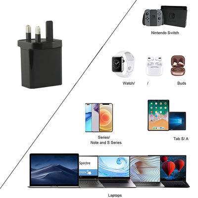 EU 2-Pin USB-C und USB-A Wandladegerät, 45 Watt Dual Port Power Adapter für Laptop, Tablet und Smartphone