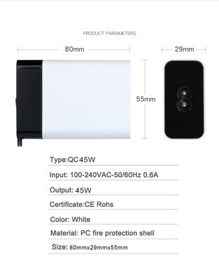 60 Watt USB-C PD-Power Adapter mit Festkabel für Laptops