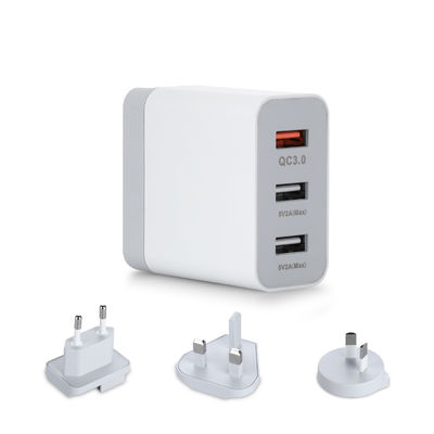 Multi-Port-USB-Wandladegerät mit austauschbaren Steckdosen, 60W-USB-A und USB-C-Power-Adapter für Zuhause, Büro und Reisen