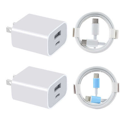 20W USB-C und USB-A US Wandladegerät mit Kabel, Schnelllade-Power Adapter für Smartphones und Tablets