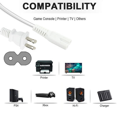 QIUCABLE TV Netzkabel - 2er-Pack 3m 2-poliger, nicht polarisierter Stecker NEMA 1-15P auf C7 Abbildung 8 Ersatz-Netzkabel (B0D7RKLTSJ)