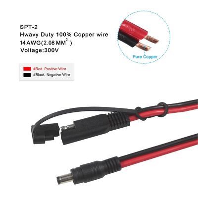 SAE-zu-DC-Koaxialadapterkabel - 6 Fuß 14AWG Schnellverschluss-Trennstecker 5,5 mm x 2,1 mm Stecker-Verlängerung mit 8 mm, 2,5 mm, 3,5 mm Adaptern für Kraftfahrzeuge (B09N3LCJ4F)