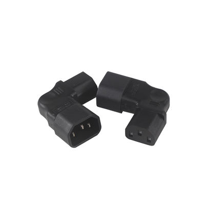 QIUCABLE Linkswinkel-IEC-Adapter, C14 Männlich auf C13 Weiblich, 90-Grad-Stecker, 250 V Wechselstrom, 10 A Max, 100% reines Kupfer, PVC-Jackett (B09V122QLV)