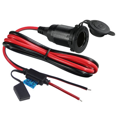 12V 24V Zigarettenanzünder Steckdose zu Zinndrahtkabel mit Inline-Sicherung