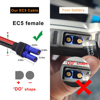 EC5-auf-2-poliges rechteckiges DC-Steckerkabel 12AWG für Solaranlagen