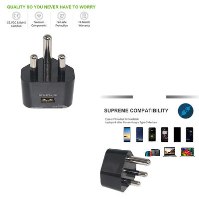 Südafrika SA Stecker-zu-USB-C Ladekabel 5V 9V 12V