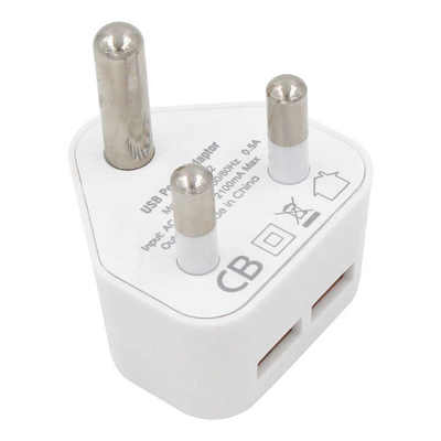 SA Plug Dual USB-A Wandladegerät 5V 2,4A für Mobilgeräte