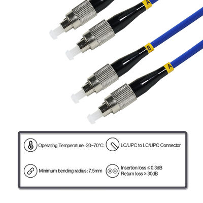 FC-zu-FC-Duplex-Einzelmodus-Glasfaserkabel 9/125μm OS2