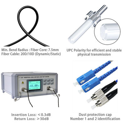 ST-zu-SC-Duplex-OM3-Multimode-Glasfaser-Patchkabel 50/125 µm