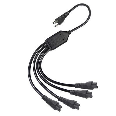 NEMA 5-15P auf 4-fach IEC C5 Stromverteilerkabel - US-Stecker auf Kleeblatt-Adapterkabel für Laptop, Adapter, Notebook-Ladegerät