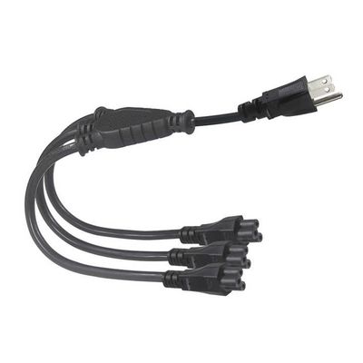 NEMA 5-15P auf 4-fach IEC C5 Stromverteilerkabel - US-Stecker auf Kleeblatt-Adapterkabel für Laptop, Adapter, Notebook-Ladegerät