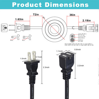 NEMA 1-15P zu US Power Outlet Extension Cord mit Fußpedalschalter - Inline Step Control Cable für Lampen, Schreibtischlicht, Heimgebrauch