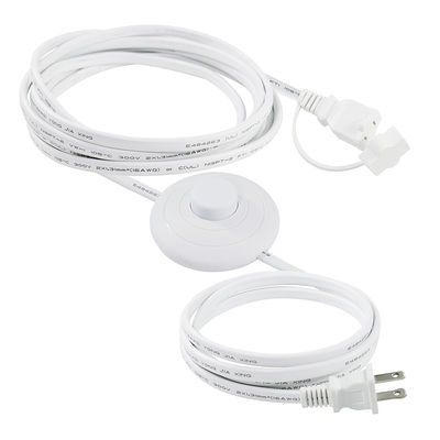 NEMA 1-15P zu US Power Outlet Extension Cord mit Fußpedalschalter - Inline Step Control Cable für Lampen, Schreibtischlicht, Heimgebrauch