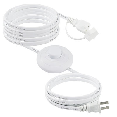 NEMA 1-15P zu US Power Outlet Extension Cord mit Fußpedalschalter - Inline Step Control Cable für Lampen, Schreibtischlicht, Heimgebrauch