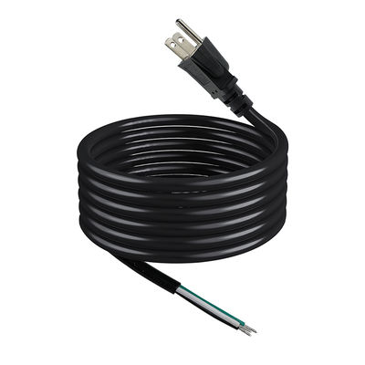 NEMA 5-15P Netzkabel mit verzinnten, abisolierten Drahtenden, 3-adrig