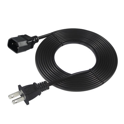 NEMA 1-15P auf IEC C18 Netzkabel - 2-poliger US-Stecker auf C18-Anschlusskabel für Laptop-Adapter, Projektor, Monitor-Netzteil