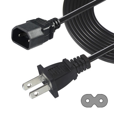 NEMA 1-15P auf IEC C18 Netzkabel - 2-poliger US-Stecker auf C18-Anschlusskabel für Laptop-Adapter, Projektor, Monitor-Netzteil