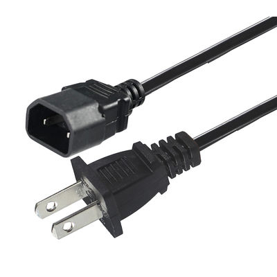 NEMA 1-15P auf IEC C18 Netzkabel - 2-poliger US-Stecker auf C18-Anschlusskabel für Laptop-Adapter, Projektor, Monitor-Netzteil