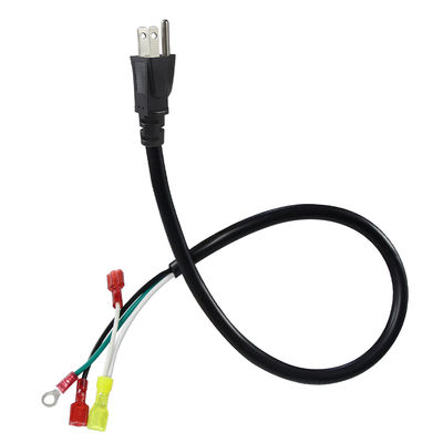 Winkelstecker US 3-Polig auf Kabelschuh/Ringkabelschuh Netzkabel 14AWG