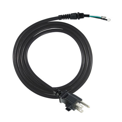 3P offenes Verlängerungskabel, NEMA 5-15P Stecker auf offene Drähte, 14AWG Stromkabel mit Zugentlastungs-Kabelclip, für Innen- und Außenbereich
