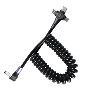 3-in-1 Aufrollbares Schnellladekabel, USB-C auf 8-Pin & Micro-USB, Dreifach-Stecker Aufrollkabel für Telefon 3ft/4ft/6ft