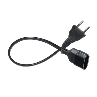EU 2-poliges Verlängerungskabel 1,2 m Schwarz PVC Netzkabel